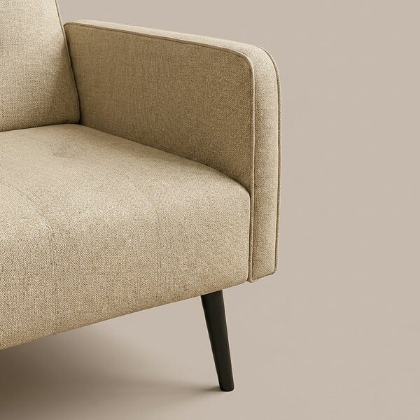 DecHome Divano Letto 3 Posti Moderno in Tessuto Dimensioni 196/180x81x78 cm colore Beige