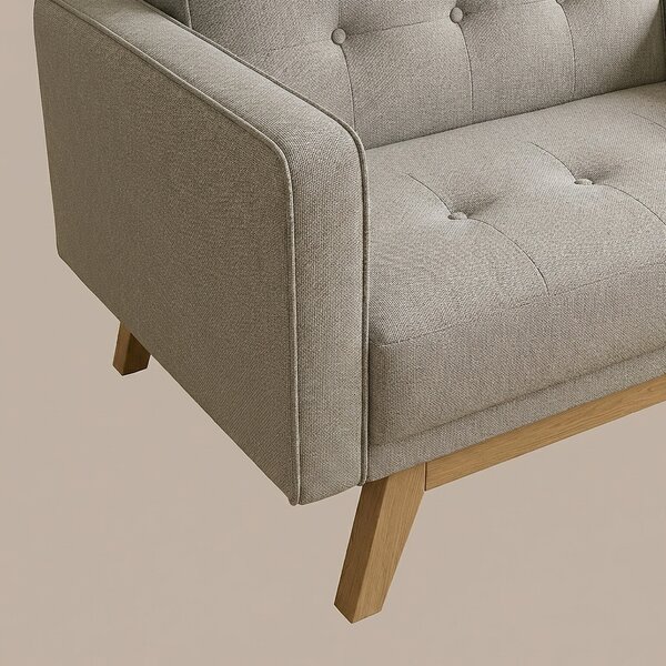 DecHome Divano Letto 3 Posti Moderno in Tessuto Dimensioni 196/180x81x78 cm colore Grigio Chiaro