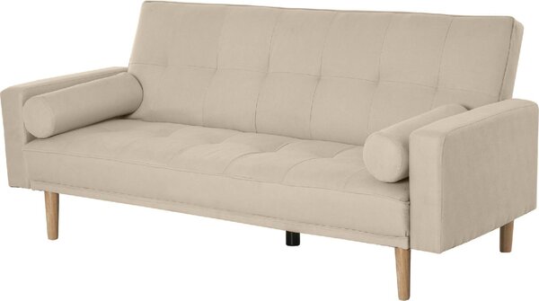 DecHome Divano Letto 3 Posti Moderno in Tessuto Dimensioni 186x84x85 cm colore Beige