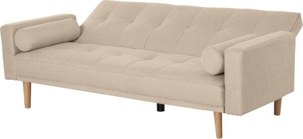 DecHome Divano Letto 3 Posti Moderno in Tessuto Dimensioni 186x84x85 cm colore Beige