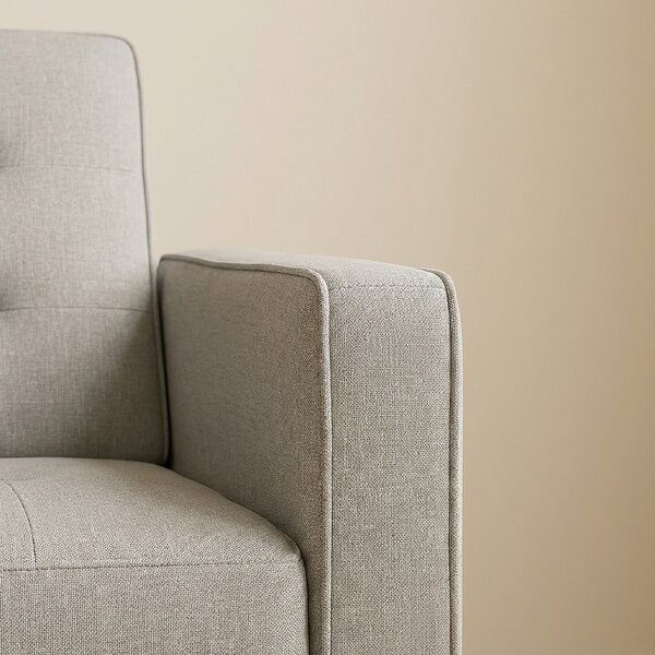 DecHome Divano Letto 3 Posti Moderno in Tessuto Dimensioni 196/180x81x78 cm colore Grigio Chiaro