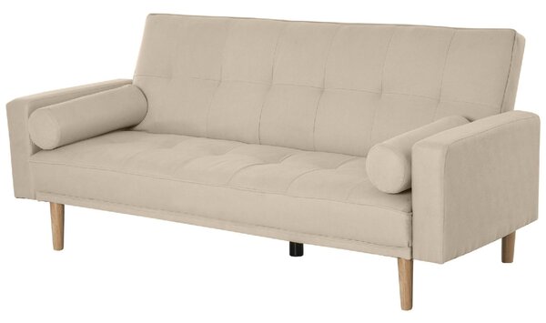 DecHome Divano Letto 3 Posti Moderno in Tessuto Dimensioni 186x84x85 cm colore Beige
