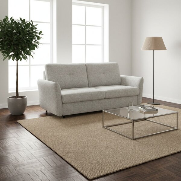 DecHome Divano Letto 3 Posti Moderno in Tessuto Dimensioni 205x100x102 cm colore Grigio Chiaro - Marea