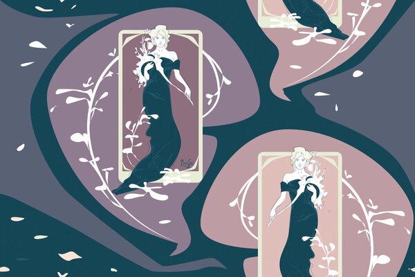 Carta da parati – Fascino femminile in versione scura