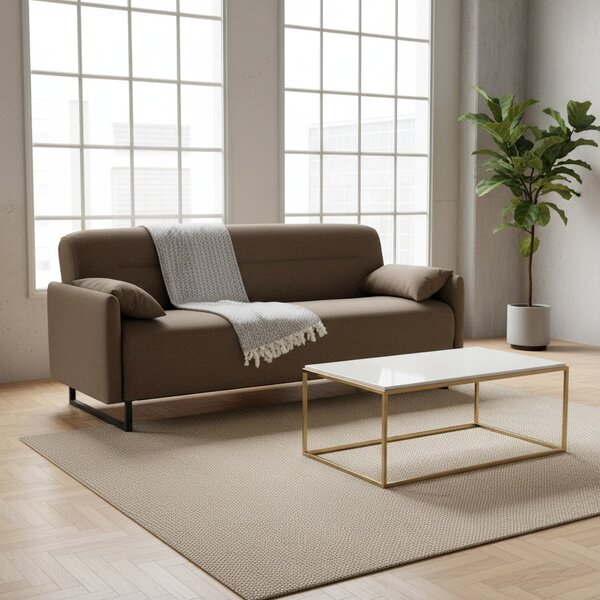 DecHome Divano Letto 3 Posti Moderno in Tessuto Dimensioni 199x85x85 CM colore Beige - Odin