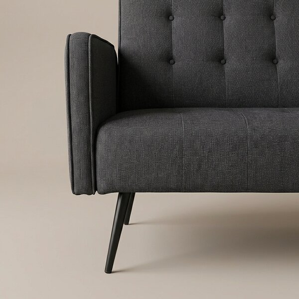 DecHome Divano Letto 3 Posti Moderno in Tessuto Dimensioni 196/180x81x78 cm colore Grigio Scuro