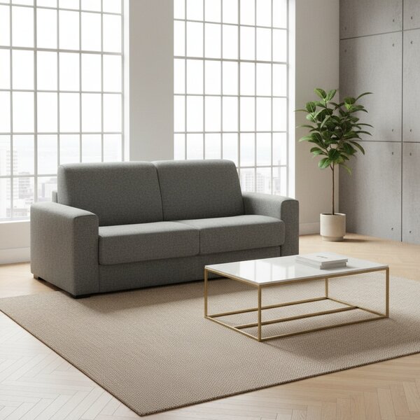 DecHome Divano Letto 3 Posti Moderno in Tessuto Dimensioni 200x98x86 cm colore Grigio - Kriog