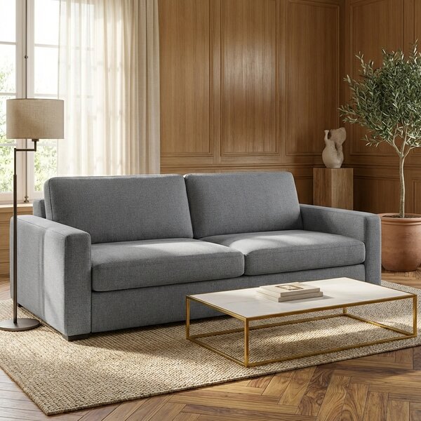 DecHome Divano Letto 3 Posti Moderno in Tessuto Dimensioni 199x98x84 cm colore Grigio - Roma