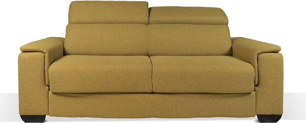 DecHome Divano Letto 3 Posti Moderno in Tessuto Dimensioni 210x94x100 cm colore Senape - Mercurio
