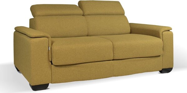 DecHome Divano Letto 3 Posti Moderno in Tessuto Dimensioni 210x94x100 cm colore Senape - Mercurio