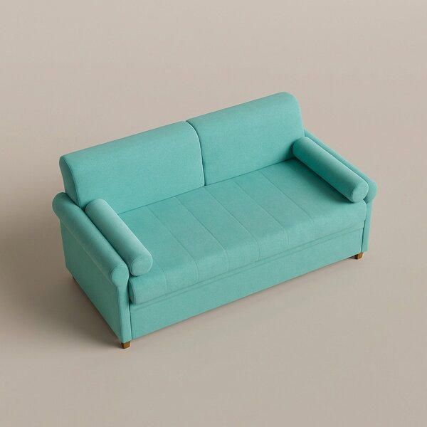 CFG Divano Letto 3 Posti Moderno in Tessuto Dimensioni 196x89x86 cm colore Verde Acqua - Clochard