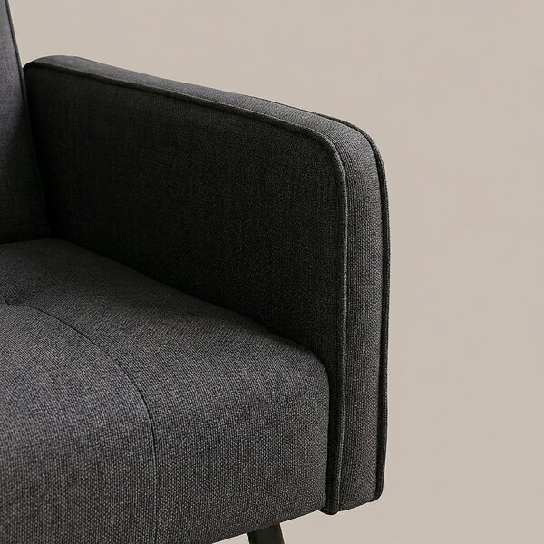 DecHome Divano Letto 3 Posti Moderno in Tessuto Dimensioni 196/180x81x78 cm colore Grigio Scuro