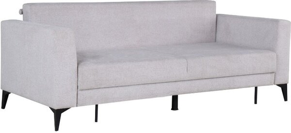 DecHome Divano Letto 3 Posti Moderno in Tessuto Dimensioni 217x85x88 cm colore Grigio Chiaro - Derry