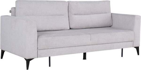 DecHome Divano Letto 3 Posti Moderno in Tessuto Dimensioni 217x85x88 cm colore Grigio Chiaro - Derry
