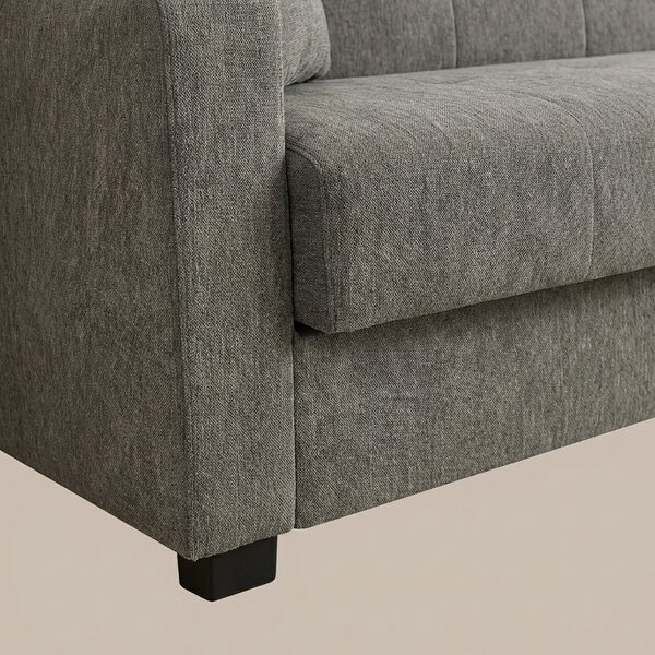 DecHome Divano Letto 3 Posti Moderno in Tessuto Dimensioni 212x80x87 cm colore Grigio - Nora
