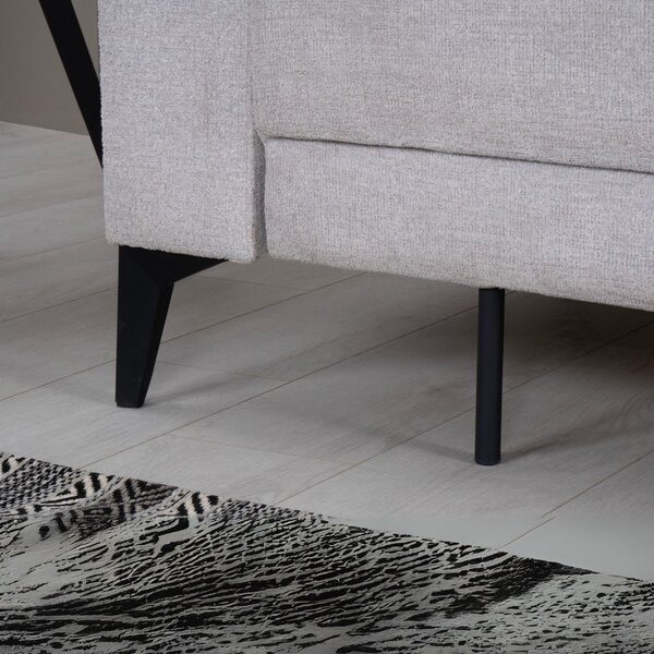 DecHome Divano Letto 3 Posti Moderno in Tessuto Dimensioni 217x85x88 cm colore Grigio Chiaro - Derry