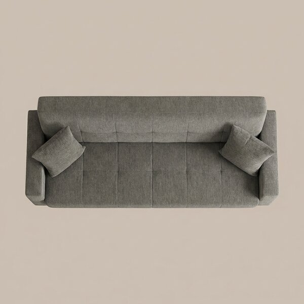 DecHome Divano Letto 3 Posti Moderno in Tessuto Dimensioni 212x80x87 cm colore Grigio - Nora