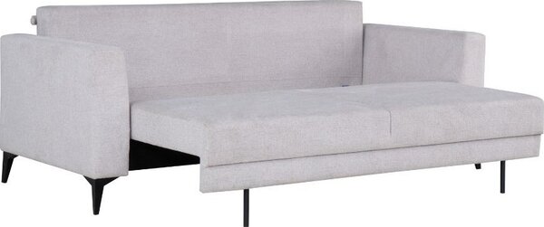 DecHome Divano Letto 3 Posti Moderno in Tessuto Dimensioni 217x85x88 cm colore Grigio Chiaro - Derry