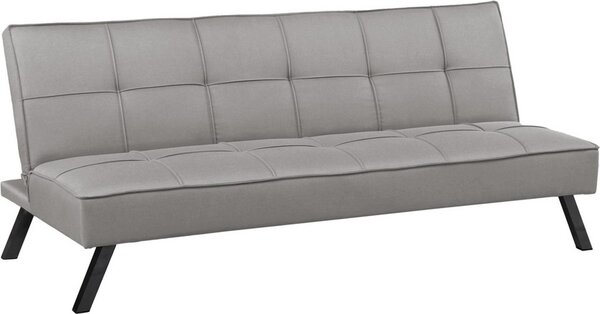 DecHome Divano Letto 3 Posti Moderno in Tessuto effetto Lino Dimensioni 180x81x79 cm colore Grigio Chiaro