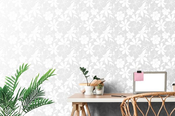 Carta da parati – Fiori fioriti delicati