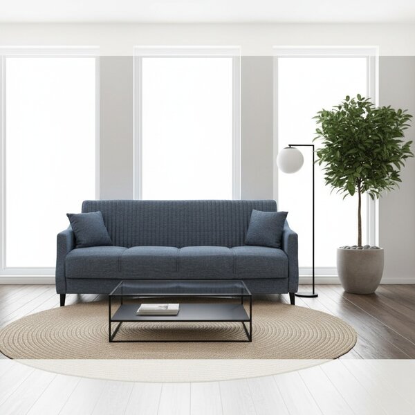 DecHome Divano Letto 3 Posti Moderno in Tessuto Dimensioni 225x82x92 cm colore Grigio - Montana