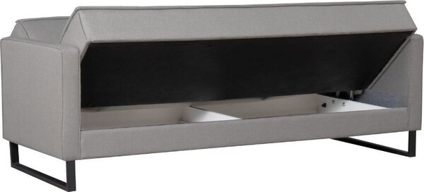 DecHome Divano Letto 3 Posti Moderno Vano Contenitore in Velluto Dimensioni 210x85x87 cm colore Grigio - Legen