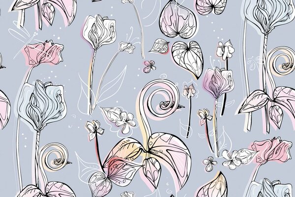 Carta da parati – Bellissimi fiori vintage
