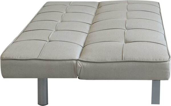 DecHome Divano Letto 3 Posti Moderno in Tessuto effetto Lino Dimensioni 180x81x79 cm colore Grigio Chiaro
