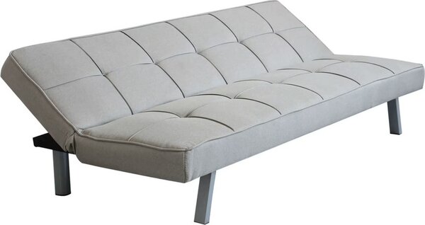 DecHome Divano Letto 3 Posti Moderno in Tessuto effetto Lino Dimensioni 180x81x79 cm colore Grigio Chiaro