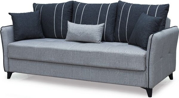 DecHome Divano Letto 3 Posti Moderno Vano Contenitore in Tessuto Dimensioni 210x94x80 cm colore Grigio Chiaro - Panama