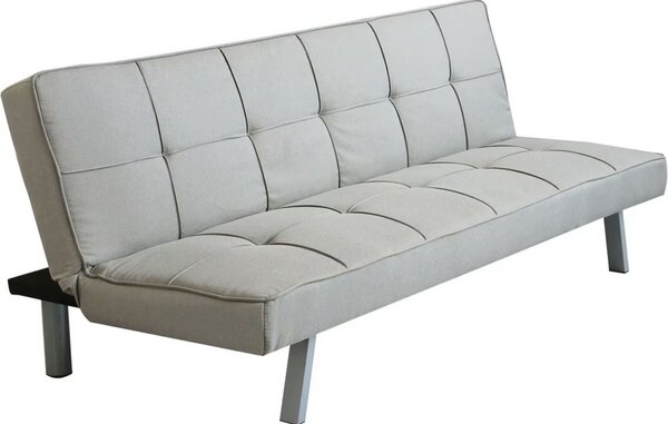 DecHome Divano Letto 3 Posti Moderno in Tessuto effetto Lino Dimensioni 180x81x79 cm colore Grigio Chiaro