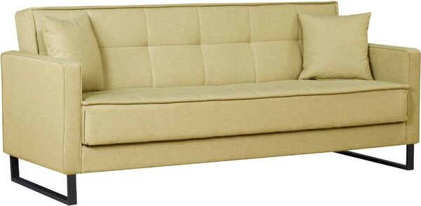 DecHome Divano Letto 3 Posti Moderno Vano Contenitore in Velluto Dimensioni 210x85x87 cm colore Senape - Legen