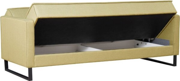 DecHome Divano Letto 3 Posti Moderno Vano Contenitore in Velluto Dimensioni 210x85x87 cm colore Senape - Legen
