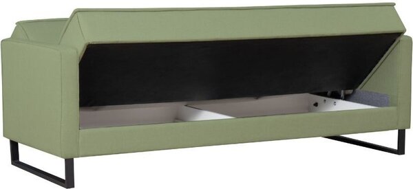 DecHome Divano Letto 3 Posti Moderno Vano Contenitore in Velluto Dimensioni 210x85x87 cm colore Verde Oliva - Legen