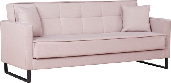 DecHome Divano Letto 3 Posti Moderno Vano Contenitore in Velluto Dimensioni 210x85x87 cm colore Rosa Antico - Legen