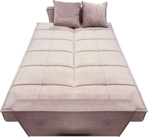 DecHome Divano Letto 3 Posti Moderno Vano Contenitore in Velluto Dimensioni 210x85x87 cm colore Rosa Antico - Legen