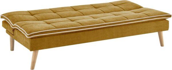 DecHome Divano Letto 3 Posti Scandinavo in Tessuto Dimensioni 182x88x80 cm colore Senape - Lunaria