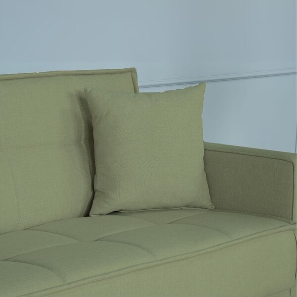 DecHome Divano Letto 3 Posti Moderno Vano Contenitore in Velluto Dimensioni 210x85x87 cm colore Verde Oliva - Legen