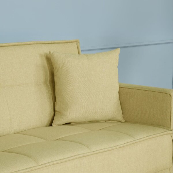 DecHome Divano Letto 3 Posti Moderno Vano Contenitore in Velluto Dimensioni 210x85x87 cm colore Senape - Legen