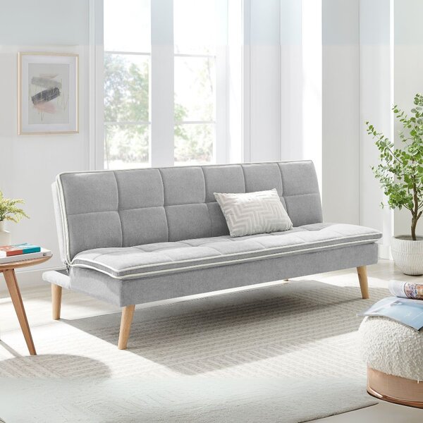 DecHome Divano Letto 3 Posti Scandinavo in Tessuto Dimensioni 182x88x80 cm colore Grigio - Lunaria