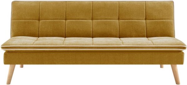 DecHome Divano Letto 3 Posti Scandinavo in Tessuto Dimensioni 182x88x80 cm colore Senape - Lunaria