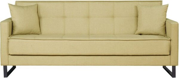 DecHome Divano Letto 3 Posti Moderno Vano Contenitore in Velluto Dimensioni 210x85x87 cm colore Senape - Legen