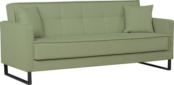 DecHome Divano Letto 3 Posti Moderno Vano Contenitore in Velluto Dimensioni 210x85x87 cm colore Verde Oliva - Legen
