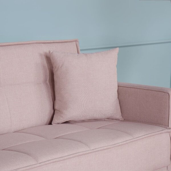 DecHome Divano Letto 3 Posti Moderno Vano Contenitore in Velluto Dimensioni 210x85x87 cm colore Rosa Antico - Legen