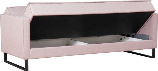DecHome Divano Letto 3 Posti Moderno Vano Contenitore in Velluto Dimensioni 210x85x87 cm colore Rosa Antico - Legen