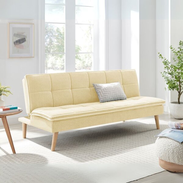 DecHome Divano Letto 3 Posti Scandinavo in Tessuto Dimensioni 182x88x80 cm colore Crema - Lunaria