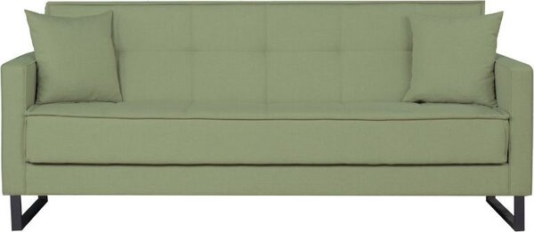 DecHome Divano Letto 3 Posti Moderno Vano Contenitore in Velluto Dimensioni 210x85x87 cm colore Verde Oliva - Legen