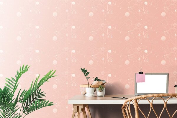 Carta da parati – Motivi geometrici rosa