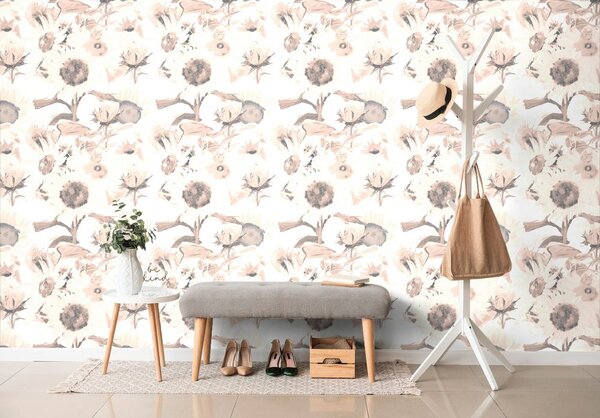 Carta da parati – Girasoli con tocco vintage