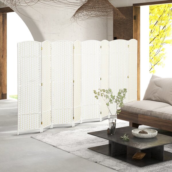 HOMCOM Paravento 8 Parti pieghevole per Casa, Soggiorno e Camera da Letto, 320x 1,6x170 cm, Bianco | Aosom Italy